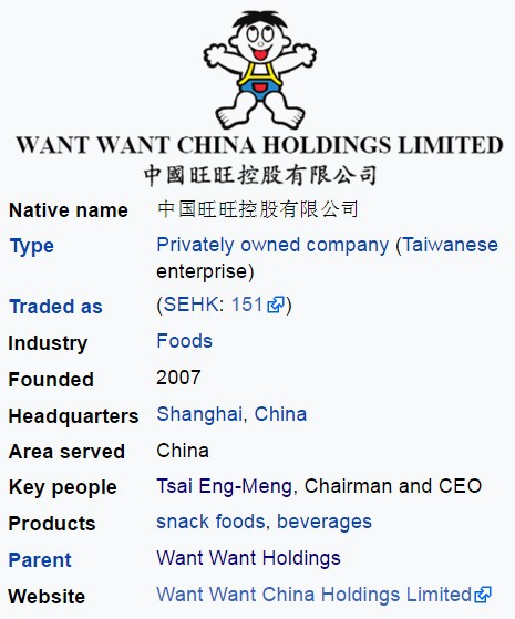 Want want holdings. Want want china