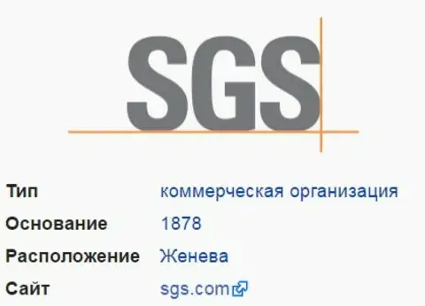 Краткая справка по компании SGS